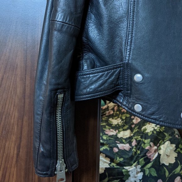 All Saints Gidley Leather Biker Jacket - Picture 10 of 10